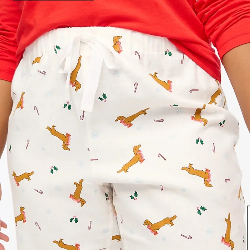 NWT J. Crew Factory flannel pajama pants, size XS petite, cute holiday dogs 🐶 - Picture 2 of 8